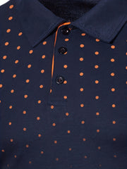 Vintage Men's Orange Speckled Shirt Casual Stretchy Stylish