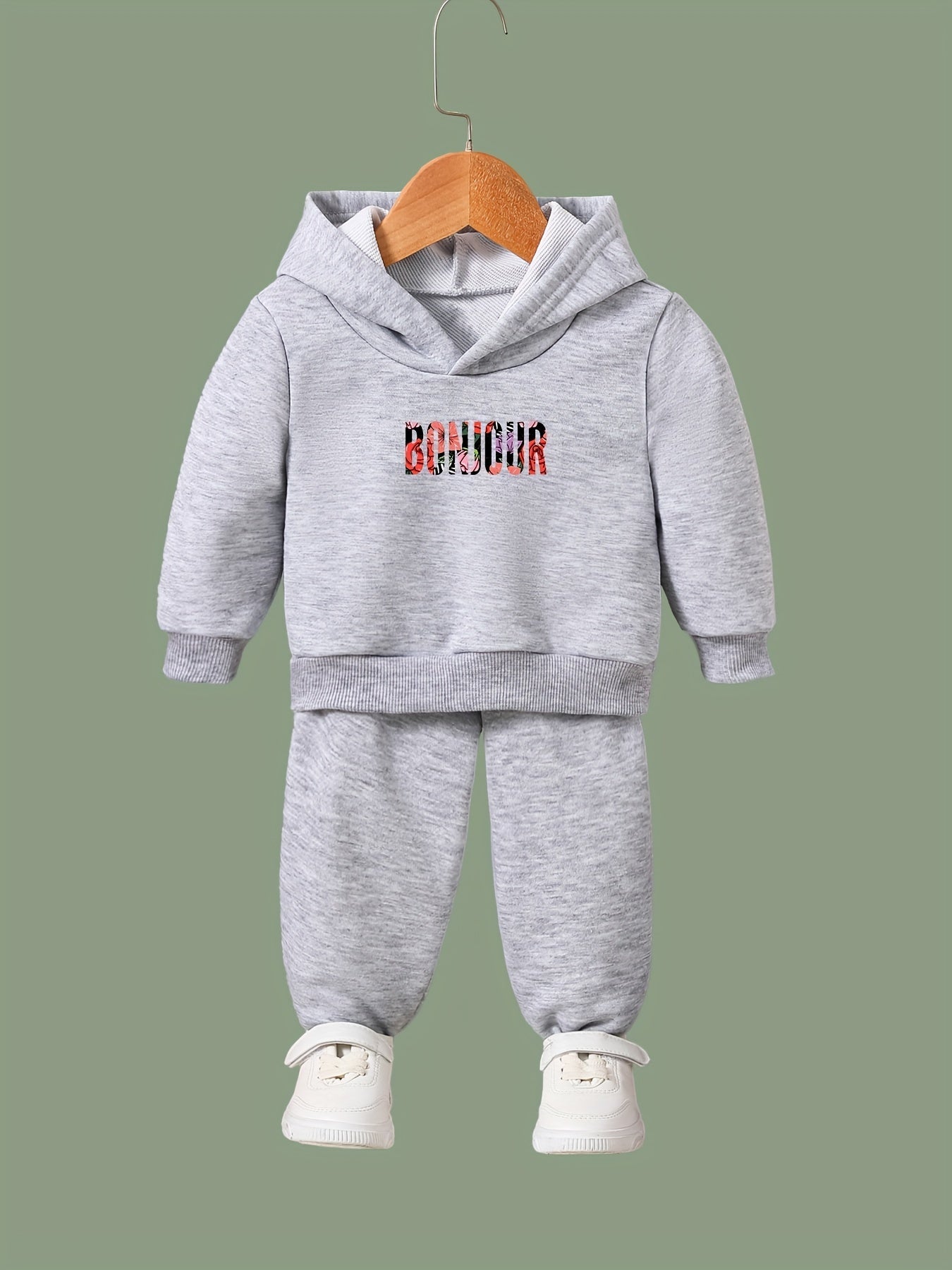 2pcs Letters Print Outfits Girls Hoodies Jogger Pants Set For Girls