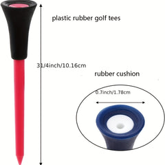 10 Pcs 83mm Rubber Golf Tees w/ Ball Holder