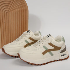 Women's Faux Leather Thick Bottom Skate Shoes Lightweight Sneakers