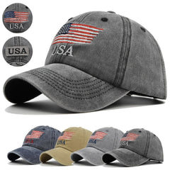Vintage Baseball Hat American Flag Patch Breathable Mesh Classic