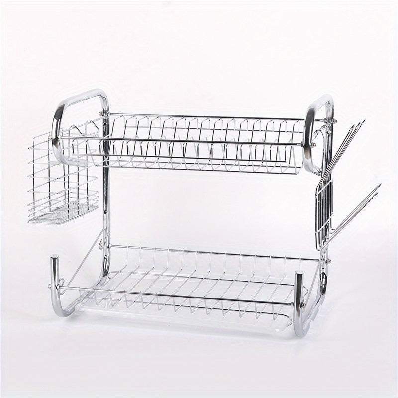 Kitchen Dish Storage Rack with Cup Holder and Chopstick Tube