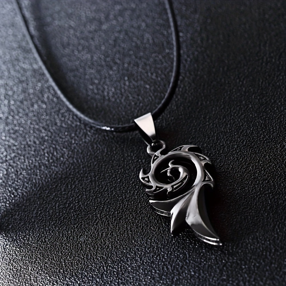 Stylish Flame Pendant Necklace Titanium Steel Perfect Gift