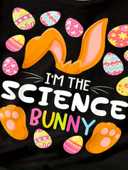 Science Bunny T shirt Girls Short Sleeve Tees Summer Clothes Easter Gift