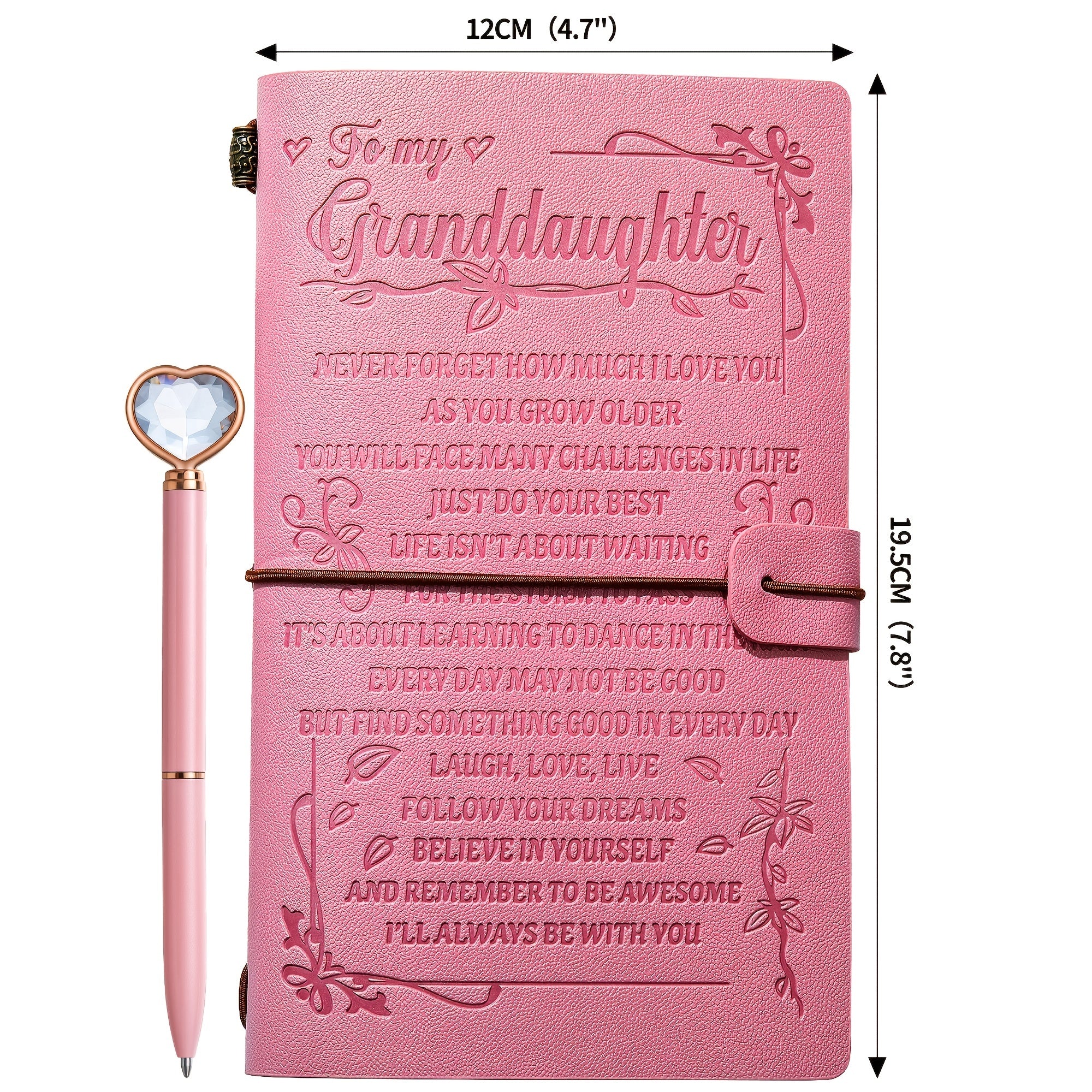 A6 Pink Granddaughter Diary Heart Pen Set