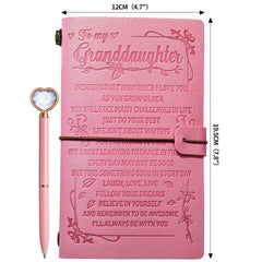 A6 Pink Granddaughter Diary Heart Pen Set