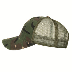 Breathable Camo Trucker Hat for Outdoor Sports and Activities