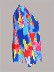 Colorblock Long Sleeve Blazer - Women's Casual
