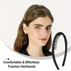 8pcs Plastic Headbands with Non Slip Hair Comb Stylish Durable & Versatile