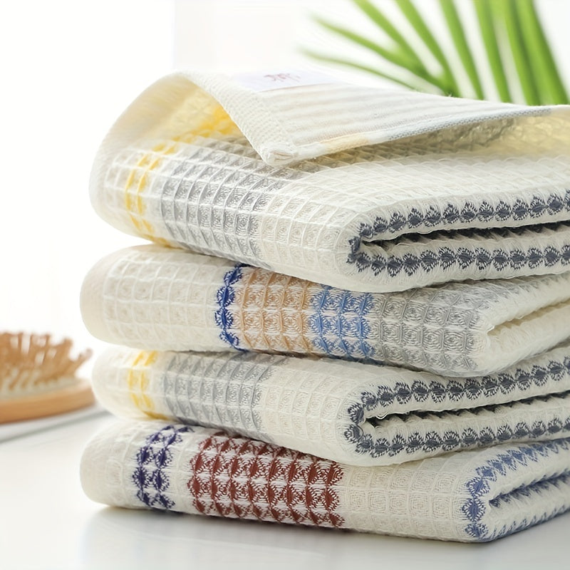 3 Pack Cotton Waffle Weave Hand Towels Absorbent Quick Dry Plush Hand Towel