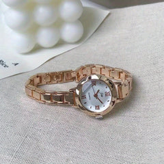 Children's Pink Dial Stainless Steel Round Wrist Watch