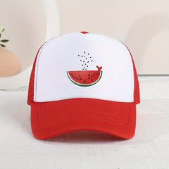 Kids Watermelon Print Mesh Baseball Cap Sunshade Breathable Peaked Cap