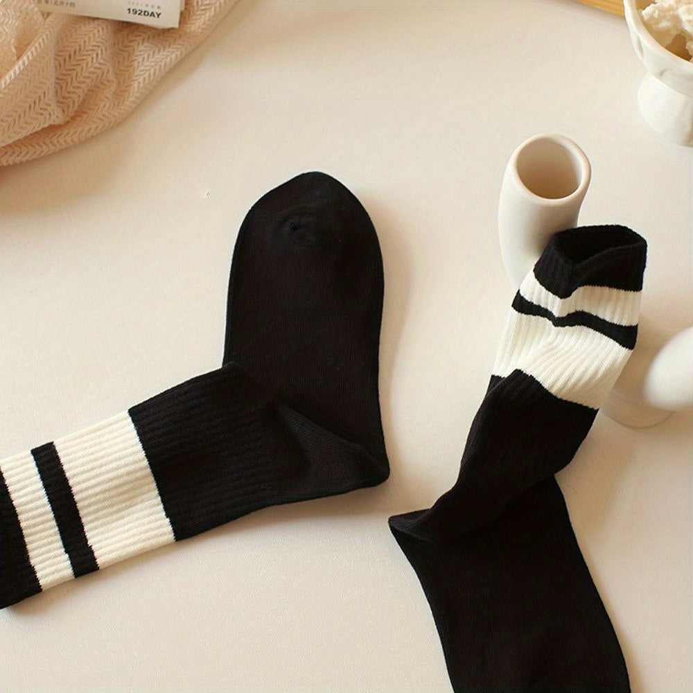 Men's Striped High Tube Sports Socks Breathable Thin Stockings