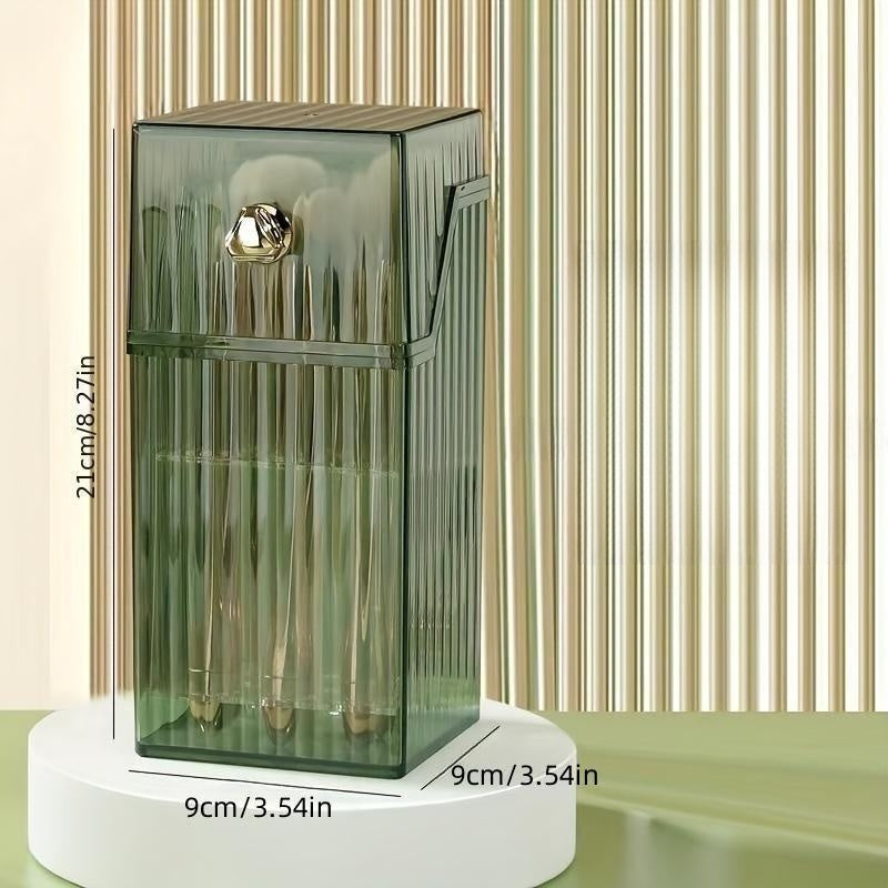 Clear Makeup Brush Storage Box Organizer Dust-proof with Lid