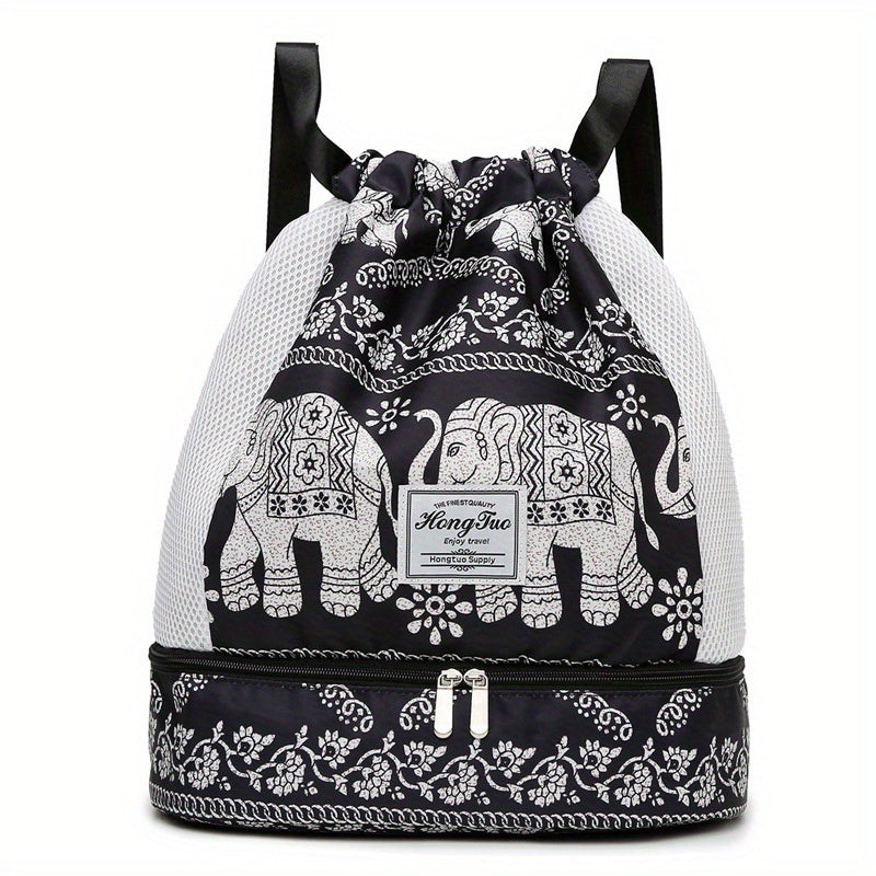 Waterproof Storage Backpack Portable Graphic Print Storage Bag