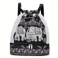 Waterproof Storage Backpack Portable Graphic Print Storage Bag