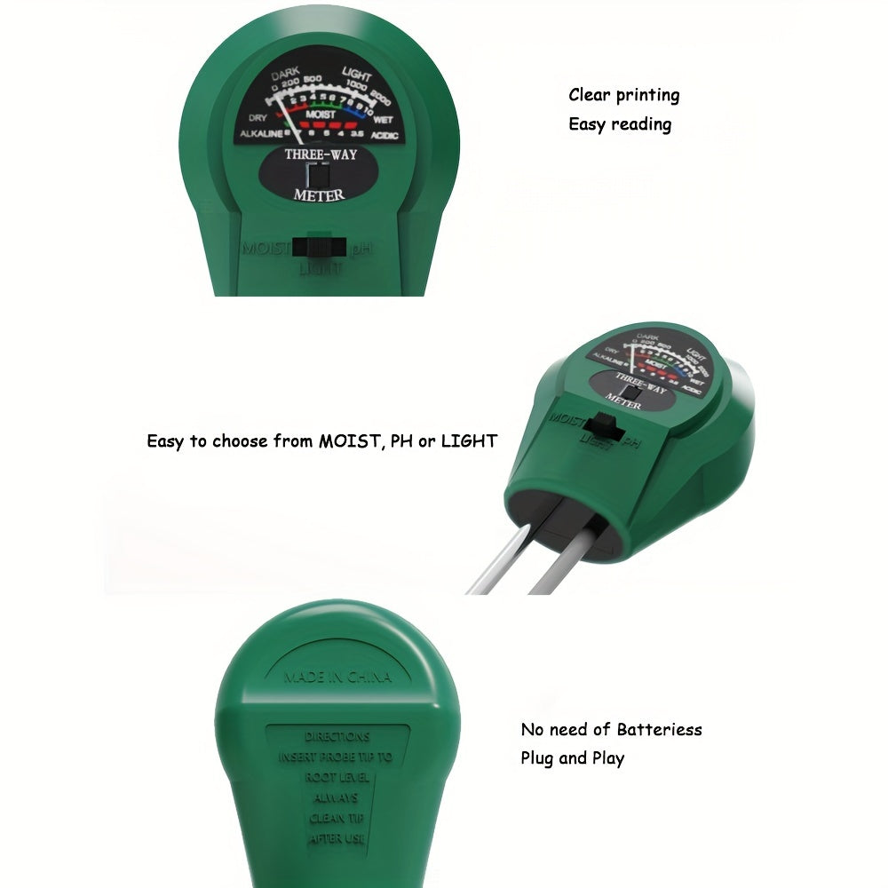 3 In 1 Soil PH Meter Moisture Monitor Acidity Detector