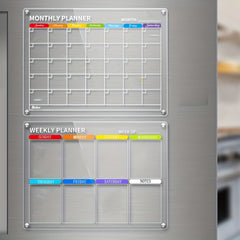 Acrylic Magnetic Refrigerator Calendar Monthly & Weekly