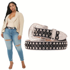 Rhinestone Belt Y2K Sparkly Western Cowboy Cowgirl Belt Hip