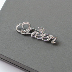 Queen Crown Rhinestone Brooch Pins Crystal Flower Brooch