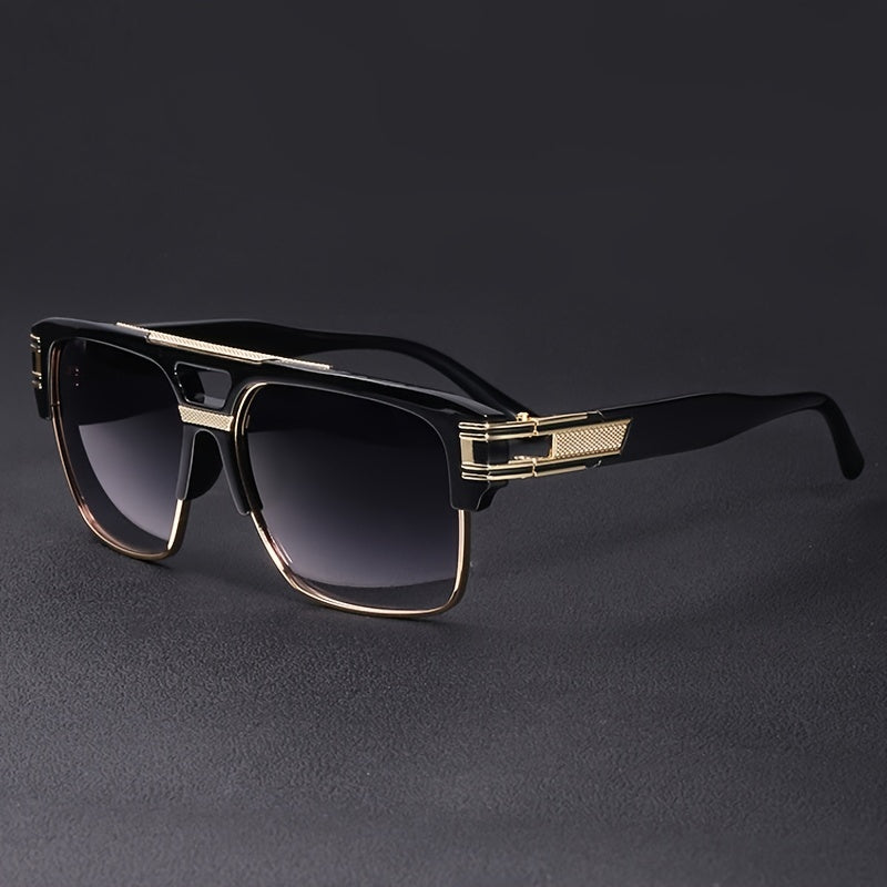 Square Frame Vintage Sunglasses Classic Metal Gradient Shades Sunglasses