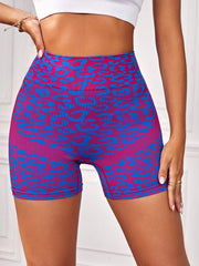 Leopard Print High Waist Sports Shorts for Women