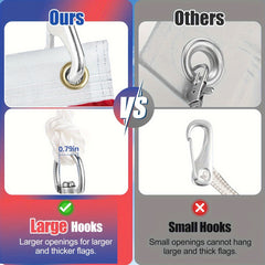 8pcs Heavy Duty Zinc Alloy Swivel Snaps Flag Snap Clips Stainless Steel Hooks