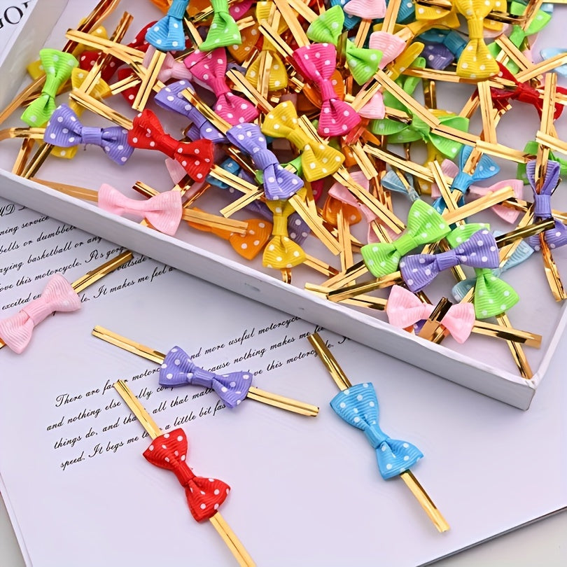 100pcs Treat Bags Sealing Bow Ties Twist Ties - Assorted Colors