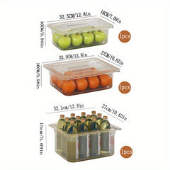 4pcs Refrigerator Storage Box Stackable Sealed Food Container