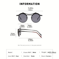 Round Frame Steampunk Men's Sunglasses