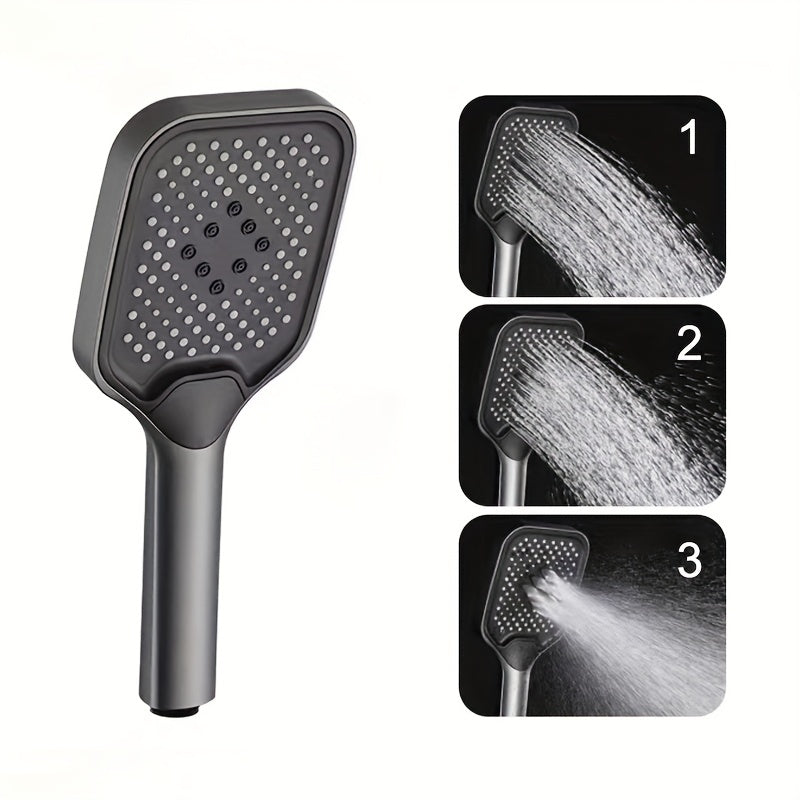 Grey LED Shower System Brass Faucet Set Wall Mount Rain Mixer Combo Set
