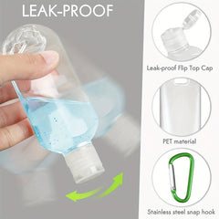 Travel Bottles With Keychain 50ml 2Oz 10Pc Empty Plastic Carabiner Bottles