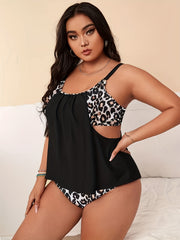 Leopard Print Tankini Swimsuit