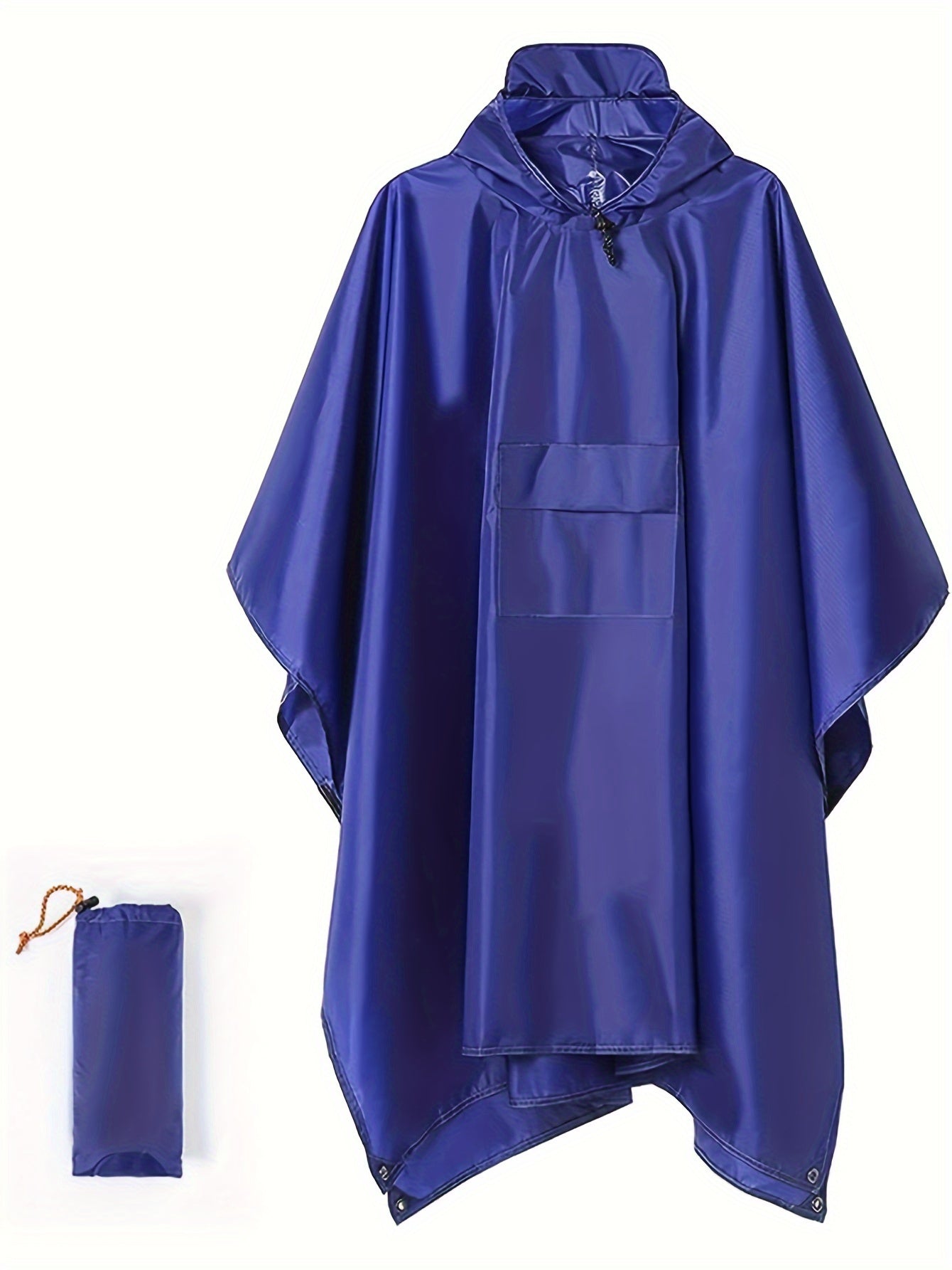 Men's Casual Hooded Raincoat Waterproof Rain Poncho for Outdoor Activities