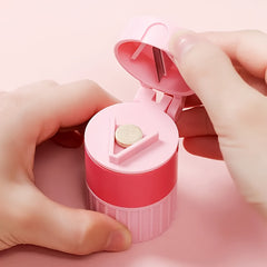 1pc Medicine Cutter Grinder Cup Storage Box 4 Functions Portable