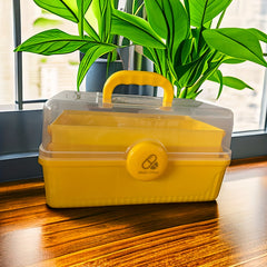 Portable 3-Layer Plastic Storage Box for First Aid & Medicine