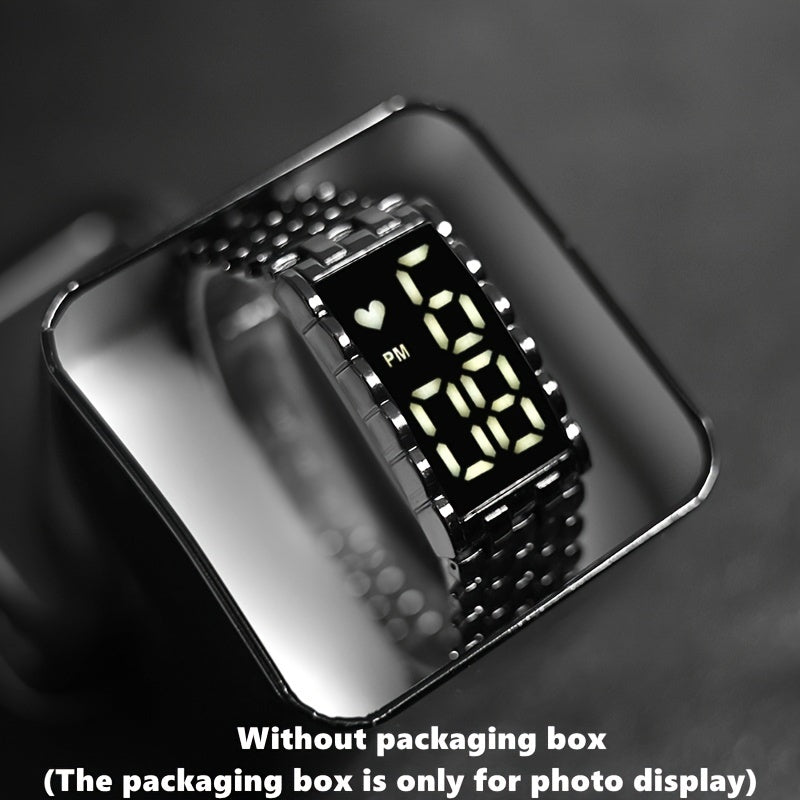 Men's LED Electronic Watch Large Dial Alloy Wrist Watch