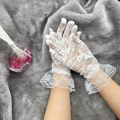 Lace Floral Short Gloves for Wedding Bridal Accessories