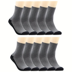 10 Pairs Men's Comfortable Mid Calf Socks For Daily Use