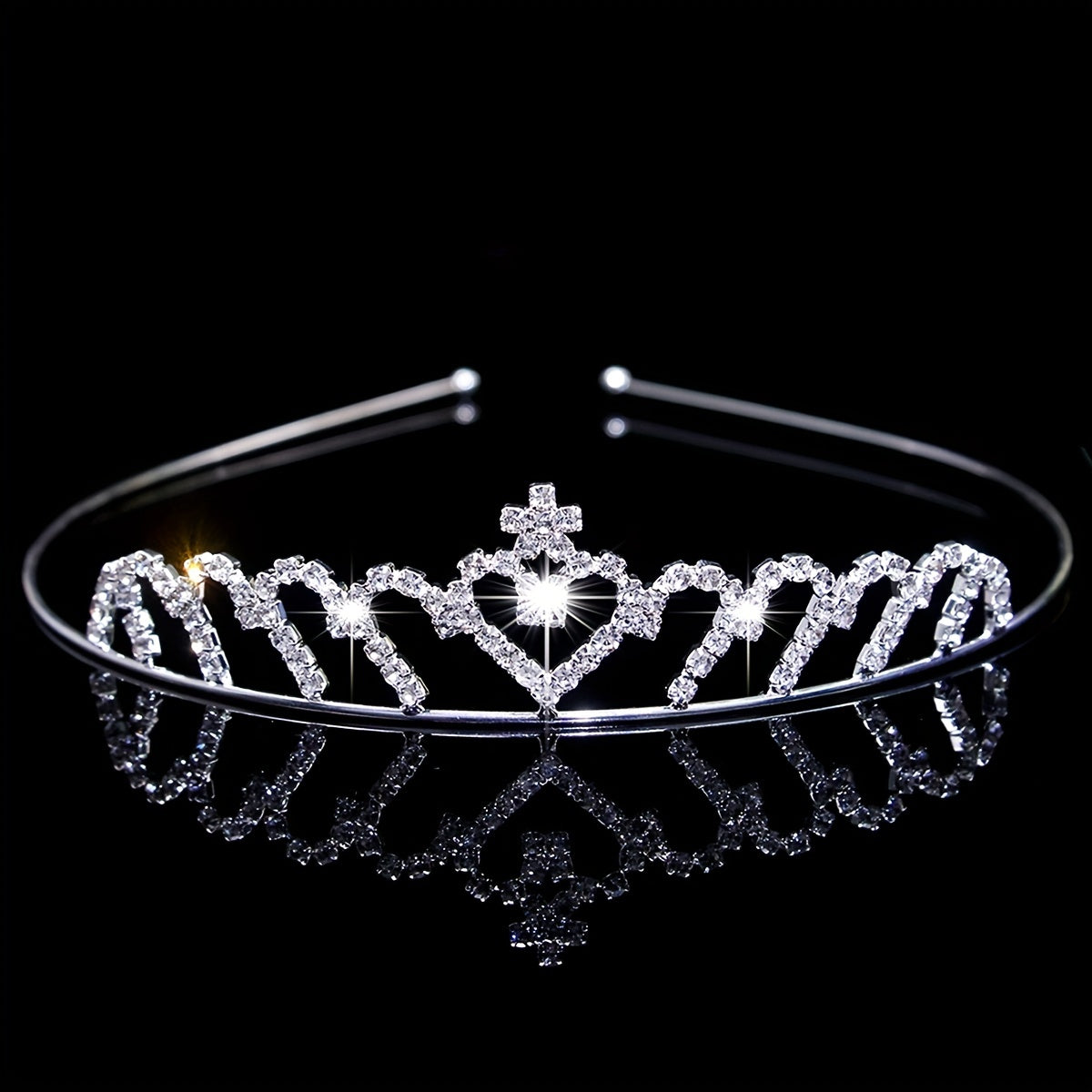 Rhinestone Queen Crown Tiara Headband Bridal Wedding Hair Accessory