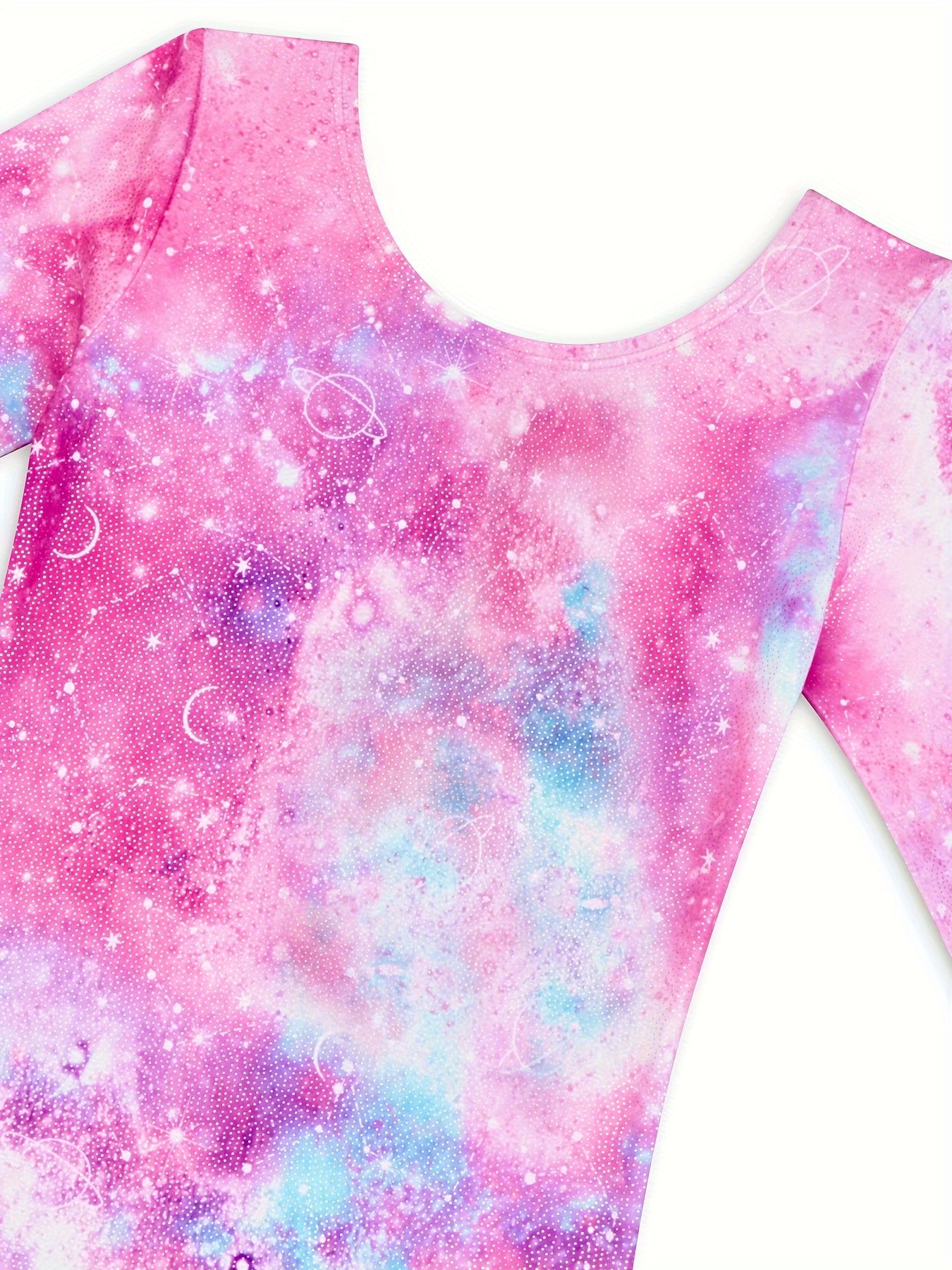 Stretchy Tie Dye Long Sleeve Gymnastics Suit Dance Leotard