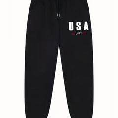 Pattern Print Men's Pants Drawstring Active Stretch Trousers