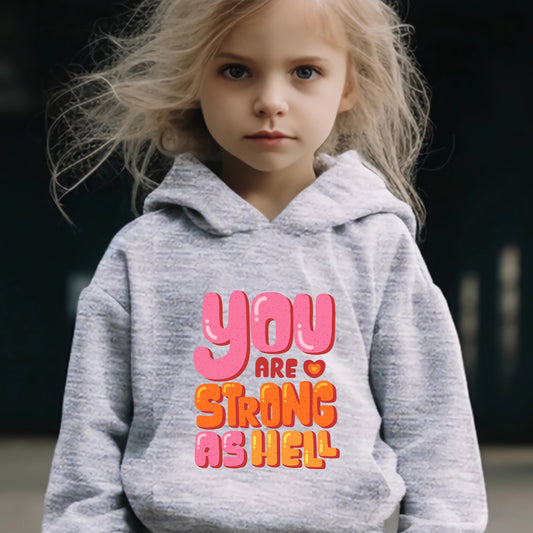 Strong As Hell Hooded Sweatshirt Girls Comfy Hoodies Pullover & Sweatpants