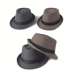 Stylish Men's Wide Brim Fedora with Sun Protection