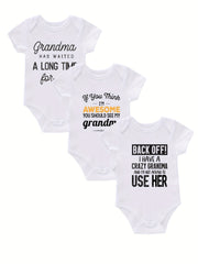 3pc Rompers Infant Toddler Letter Print Jumpsuit