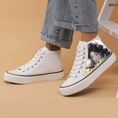 Anime Girl Pattern High Top Canvas Sneakers Lace Up Skate Shoes