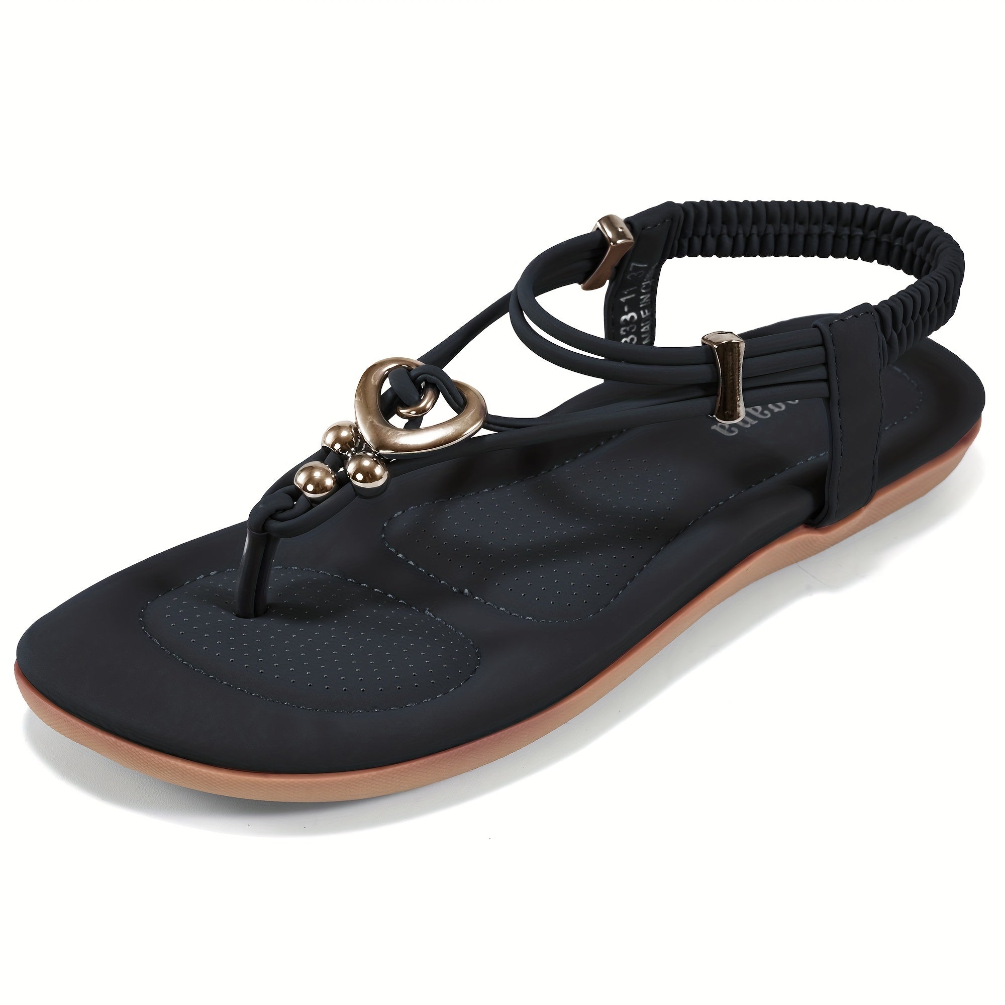 Women's Thong Sandals with Elastic Strap, Beach Slip-On Shoes
