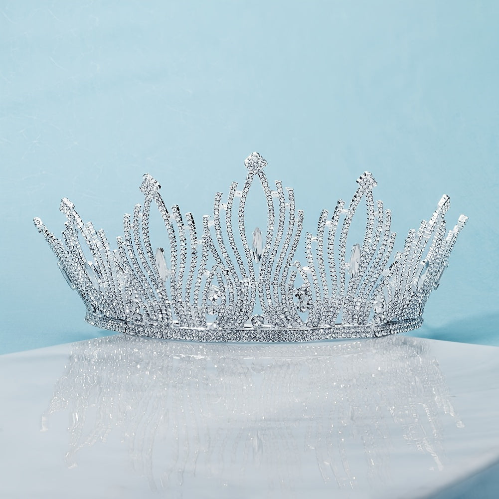 Baroque Rhinestone Silvery Crown Headband