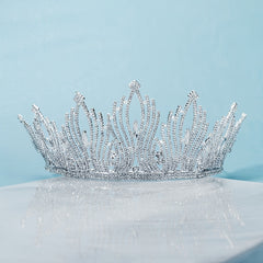Baroque Rhinestone Silvery Crown Headband
