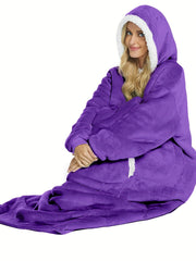 Cozy Plush Hooded Robe with Pockets